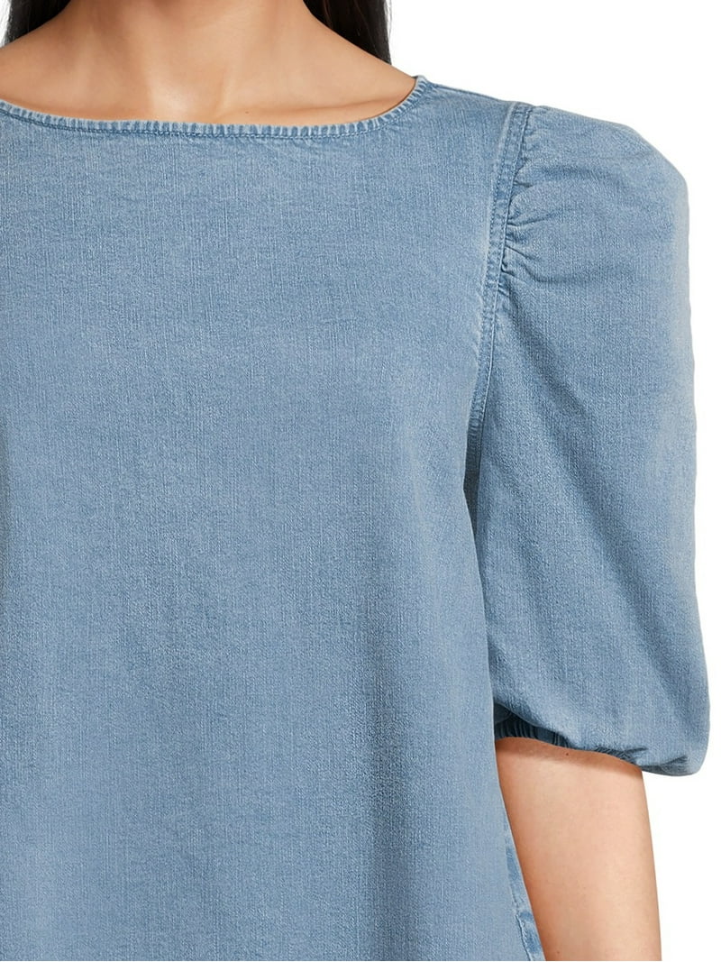 Rosemuse denim puff sleeves dress サックス Rosemuse denim puff sleeves dress サックス