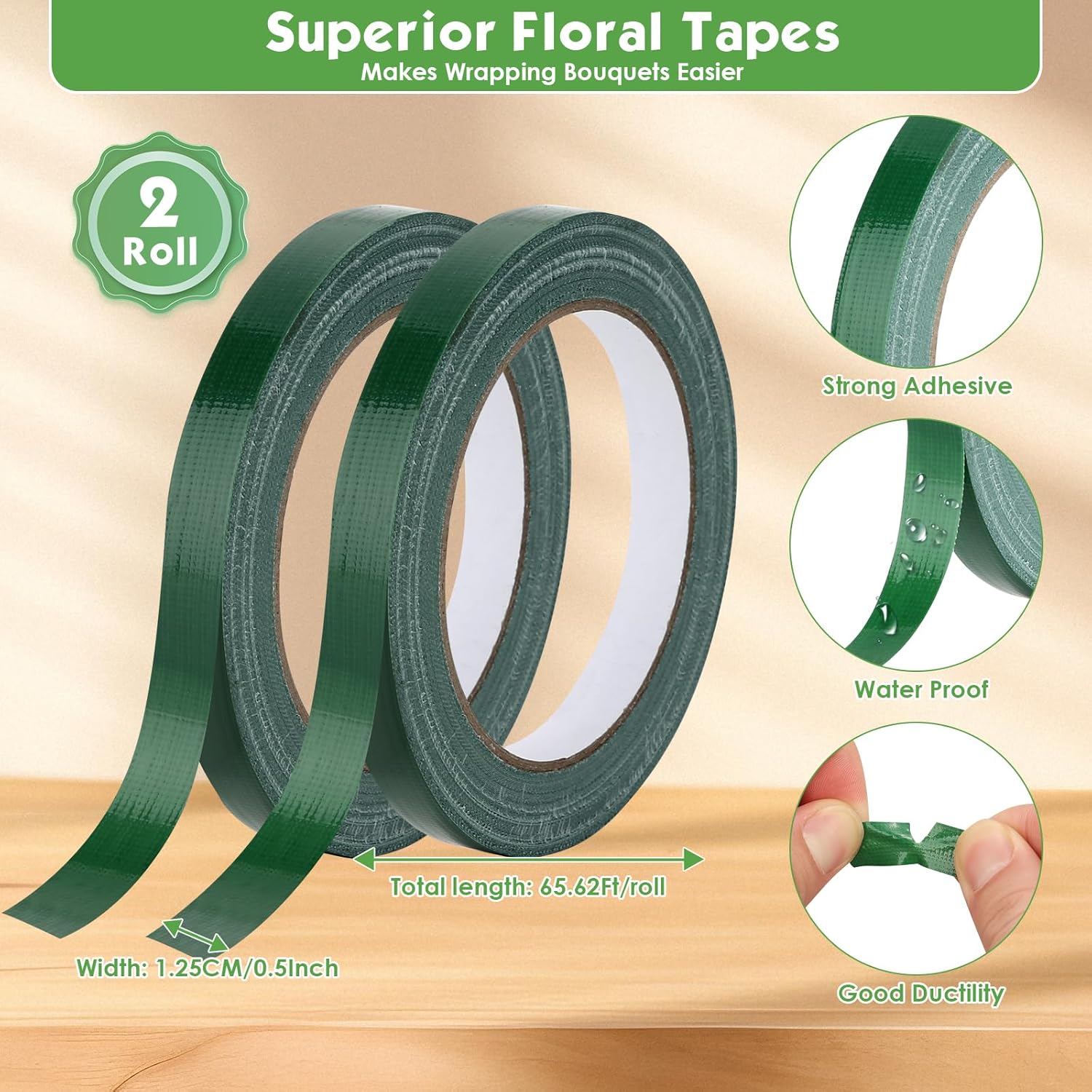 10 Pcs Small Floral Foam Blocks 5.5” x 3.1” x 1.7”, with 2 Rolls Waterproof Floral Tape - 12mm x 65.62ft, for Fresh or Artificial Flower Arrangements, DIY Wedding, Home Decor, and Crafts