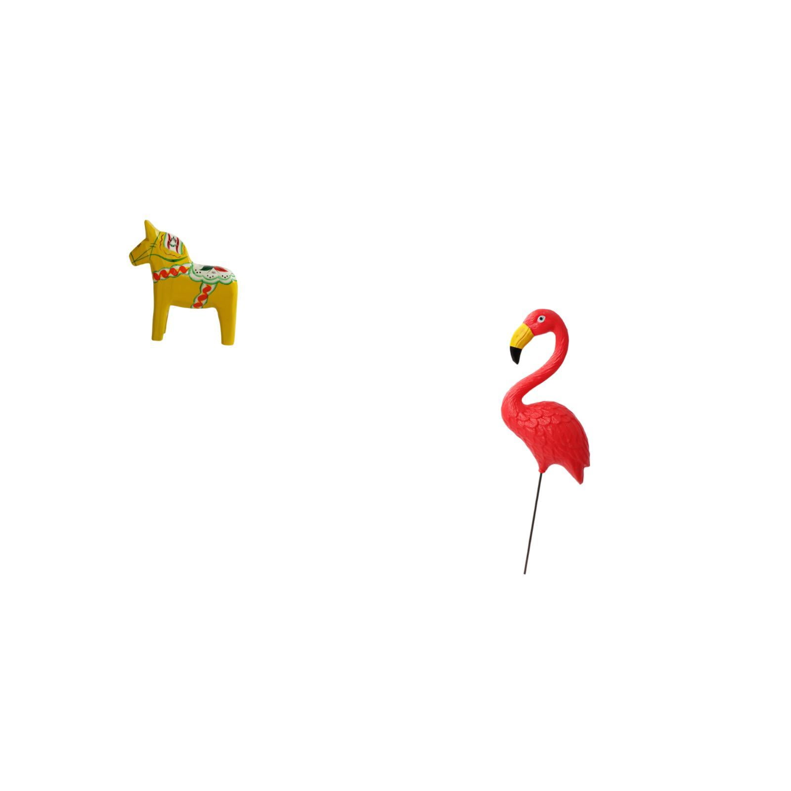 2 Pieces Dalecarlian Horse Figurine Desktop Animal Sculpture Wood Material for Home Garden Decor and Collectors Display