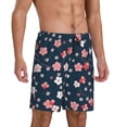 thumbnail image 2 of Wukai Cherry Blossoms Men’s Short Pajama Pants With Pockets Soft Sleep Pj Shorts for Men-Large, 2 of 6