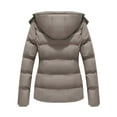 thumbnail image 2 of GGleaf Women's Hooded Warm Winter Coat Plus Size Thicken Puffer Jacket with Removable Hood khaki 1X, 2 of 6
