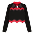 thumbnail image 5 of TiaoBug Girls Cheerleading Shirts Long Sleeve Mesh Rhinestone Cheer Uniform Crop Top Dancewear Red 8, 5 of 6
