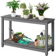 thumbnail image 1 of YUSAZENS 48 Inch 2-Shelf Console Table, Indoor Outdoor Wooden Storage Entryway Side Table Gray, 1 of 8