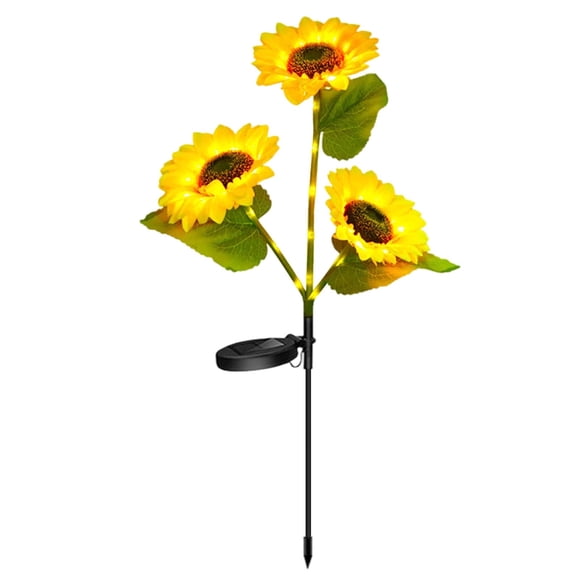 Solar Sunflower Stake Garden Light with Realistic Design for Outdoor Patio Lawn Decoration Automatic Night Lighting