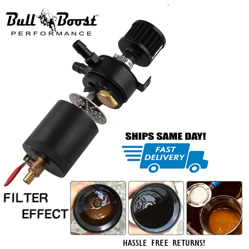 3-AN10 Port Oil Catch Tank Can Baffled Breather Filter Aluminum 750ml –  Bull Boost Performance