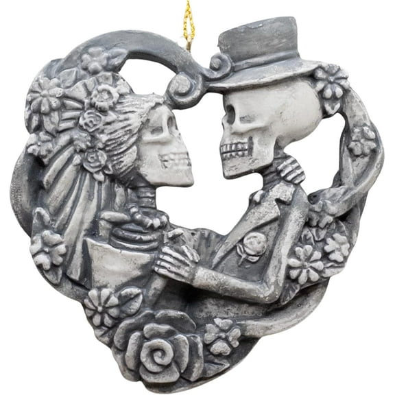 Day of The Dead Marriage First Halloween Christmas Tree Heart Ornament Anniversary Wedding Gift