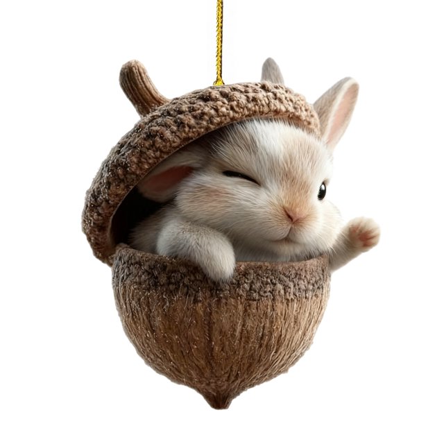 Adornos de animales del bosque en forma de bellota 2D, decoración para fiestas y árboles de Navidad.
