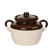 Ohio Stoneware Bean Pot 2 Quart Bristol with Brown Lid Microwave Dishwasher Safe