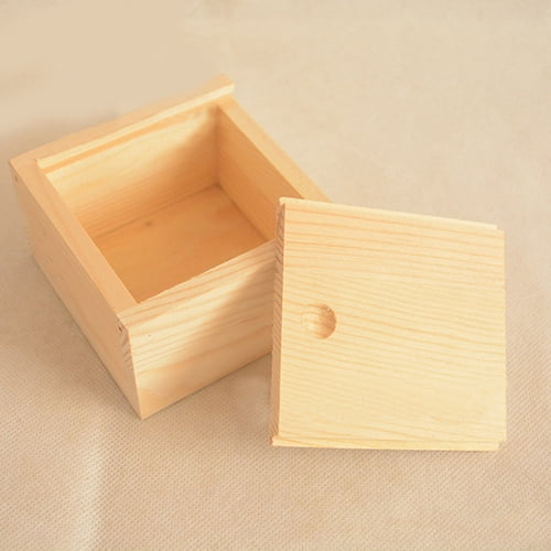 Simple Box Gadgets Small Plain Storage Case Wooden 