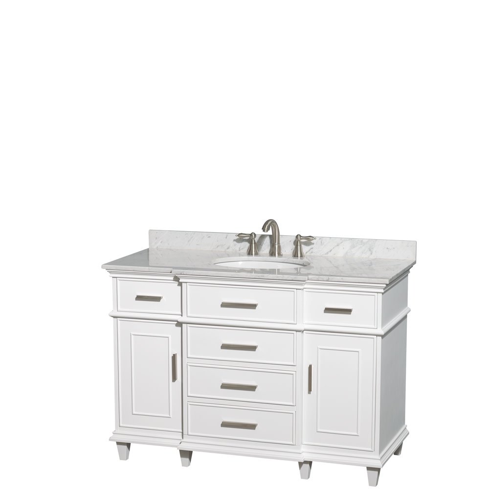 Wyndham Collection Berkeley 48" Single Bathroom Vanity in White with