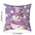 thumbnail image 3 of SLYNSHome Christmas Throw Pillow Covers,Purple Winter Holiday Pillow Case Snowman Santa Claus Cushion Case Decoration for Sofa Couch, 3 of 6