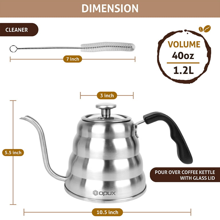 Pour Over Gooseneck Kettle with Thermometer – OPUX