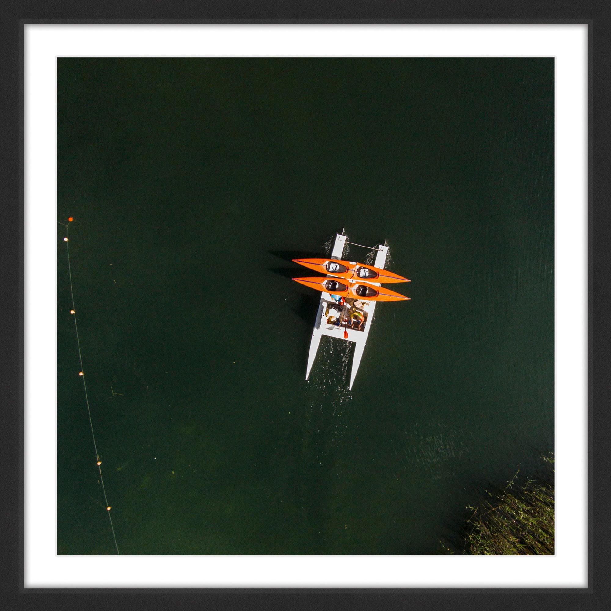 Marmont Hill "Orange Kayaks" By Karolis Janulis Framed Painting Art Print, 18.0" x 1.5"
