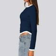 thumbnail image 5 of EDFBUYKRS Long Sleeve Shirts for Women Pleated Crew Neck Casual Fall Fashion Tops Loose Fit Clothes, Sizes S, 5 of 5