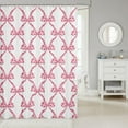 thumbnail image 2 of Amarainy Pink Bowknot Polyester Bath Curtain 72"x72" for Girl's Bathroom Decor, 2 of 5