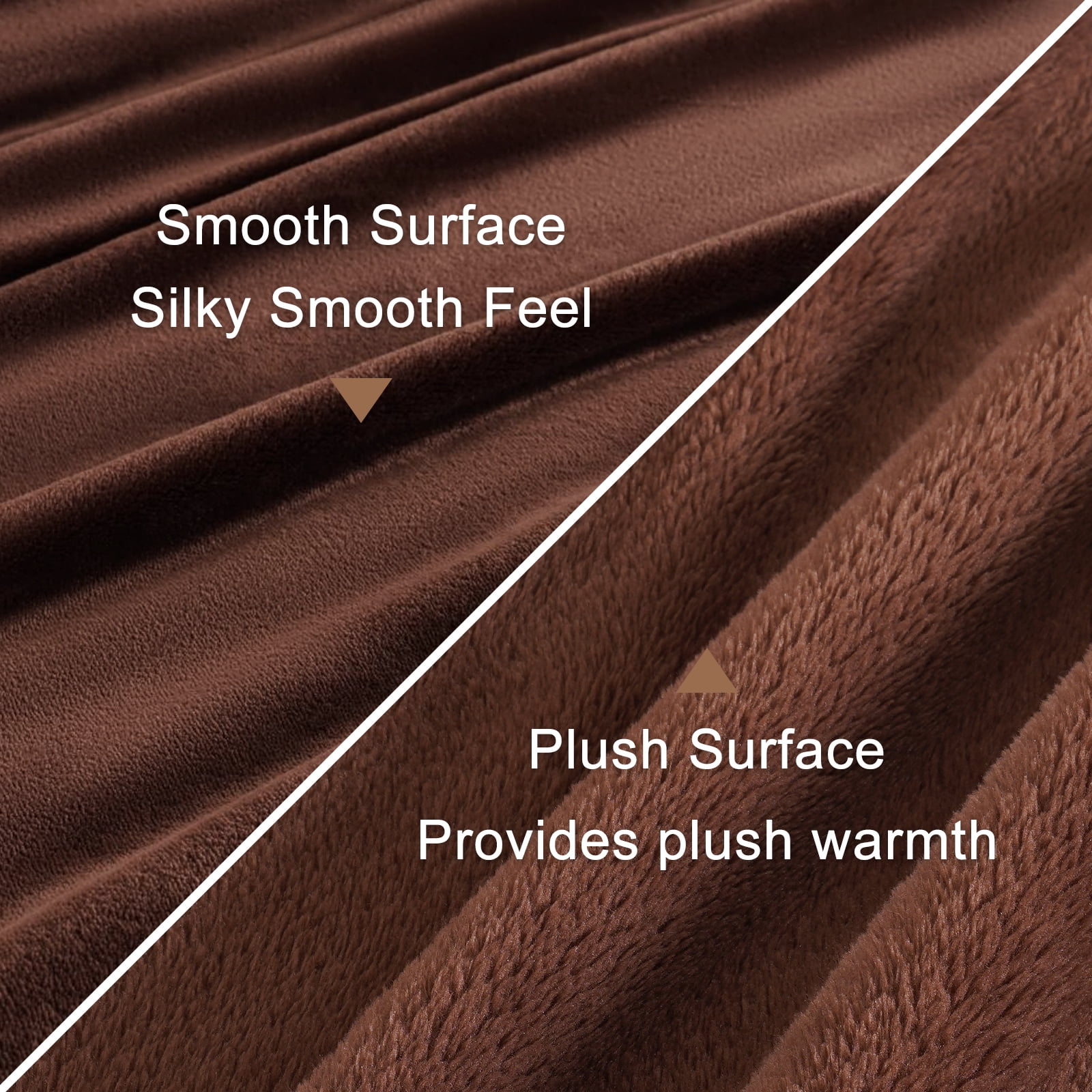 TEKAMON Fleece Bed Blankets King Size Plush Fuzzy Soft Lightweight Breathable Reversible Blanket Microfiber, 90"x108", Brown