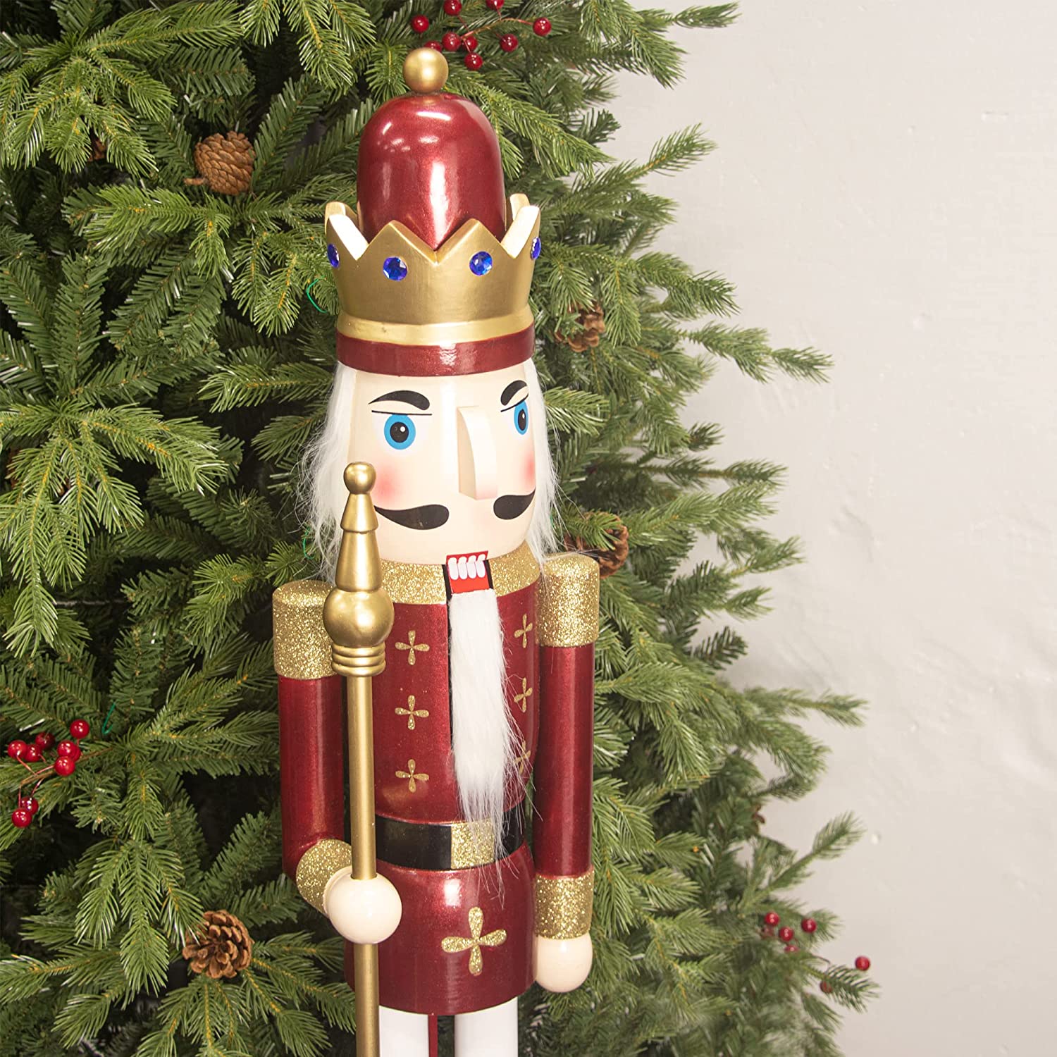 Danhaei Large Christmas Nutcrackert Wooden Nutcracker Figurine