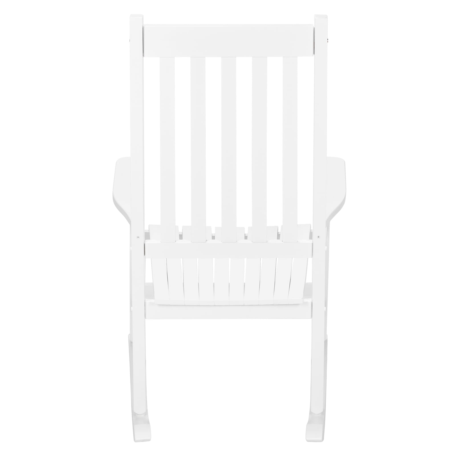 Outdoor Wood Rocking Chair, Wooden Patio Rocking Chair with Comfortable Backrest, Weatherproof Patio Rocker for Patio Garden Yard Balcony Poolside, White