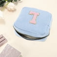 thumbnail image 3 of Unique Bargains 1 Pc Letter l Pattern Makeup Bag for Travel Blue Corduroy, 3 of 6