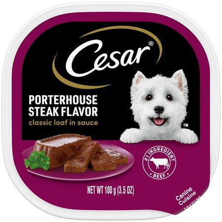 Cesar Classic Loaf In Sauce Porterhouse Steak Wet Dog Food, 3.5 Oz Tray