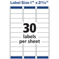 thumbnail image 4 of Avery Address Labels, 1" x 2-5/8", Paper, Matte White, Laser/Inkjet, Sure Feed, 300 Labels (18160), 4 of 13