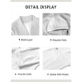 thumbnail image 3 of JWD Women's Casual 3/4 Ruched Sleeve Blazer - Slim Fit Open Front Notched Lapel Work Office Suit Jacket with Pockets White 18, 3 of 6
