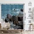 thumbnail image 3 of Ocean Coastal Rocks Shower Curtain Sea Coastline Seascape Shower Curtains for Bathroom Decor, Waterproof Polyester Fabric Shower Curtain 72x72 Inch with 12 Hooks, 3 of 6