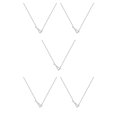 thumbnail image 2 of Qarigey Collar de mujer Chapado en plata en forma de V Festival geométrico Aniversario Boda Gargantilla brillante Joyas Niñas Oro blanco Or blanc 5piezas Qarigey CBP221688, 2 of 6
