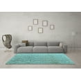 thumbnail image 3 of Ahgly Company Indoor Round Abstract Light Blue Modern Area Rugs, 3' Round, 3 of 4