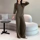 thumbnail image 2 of Puyaiuu Women's Modal Pajama Set, Solid Color Three-Quarter Sleeve Relaxed Fit Sleepwear Gift, 2 of 5