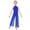 Royal Blue, variant on Big Girls Sequins Bodice Gymnastics Skirted Leotard Wide-Leg Bodysuit Mesh Split Figure Skating Jumpsuit Royal Blue 6