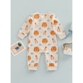 thumbnail image 4 of Baby Boys One-Piece Jumpsuits Long Sleeve Crewneck Cartoon Animal Patterned Long Pants Rompers, 4 of 8