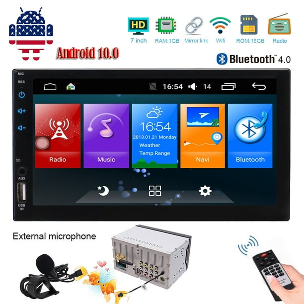 Android 10 0 Car Stereo Video Player 7 Double Din In Dash Car Radio Touch Screen Gps Navigator With Bluetooth Built In Wifi Gps Navigation System Mirrorlink Obd2 Usb Sd External Microphone Walmart Com