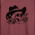thumbnail image 3 of Instant Message - Cowboy Skull - Women's Lightweight French Terry Long Sleeve Shirt, 3 of 6