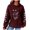 Wine, variant on YUGYXL Women's Waffle Hoodie Drawstring Animal Print Sweatshirt Long Sleeve Comfy Hooded Pullover with Pocket Blue L