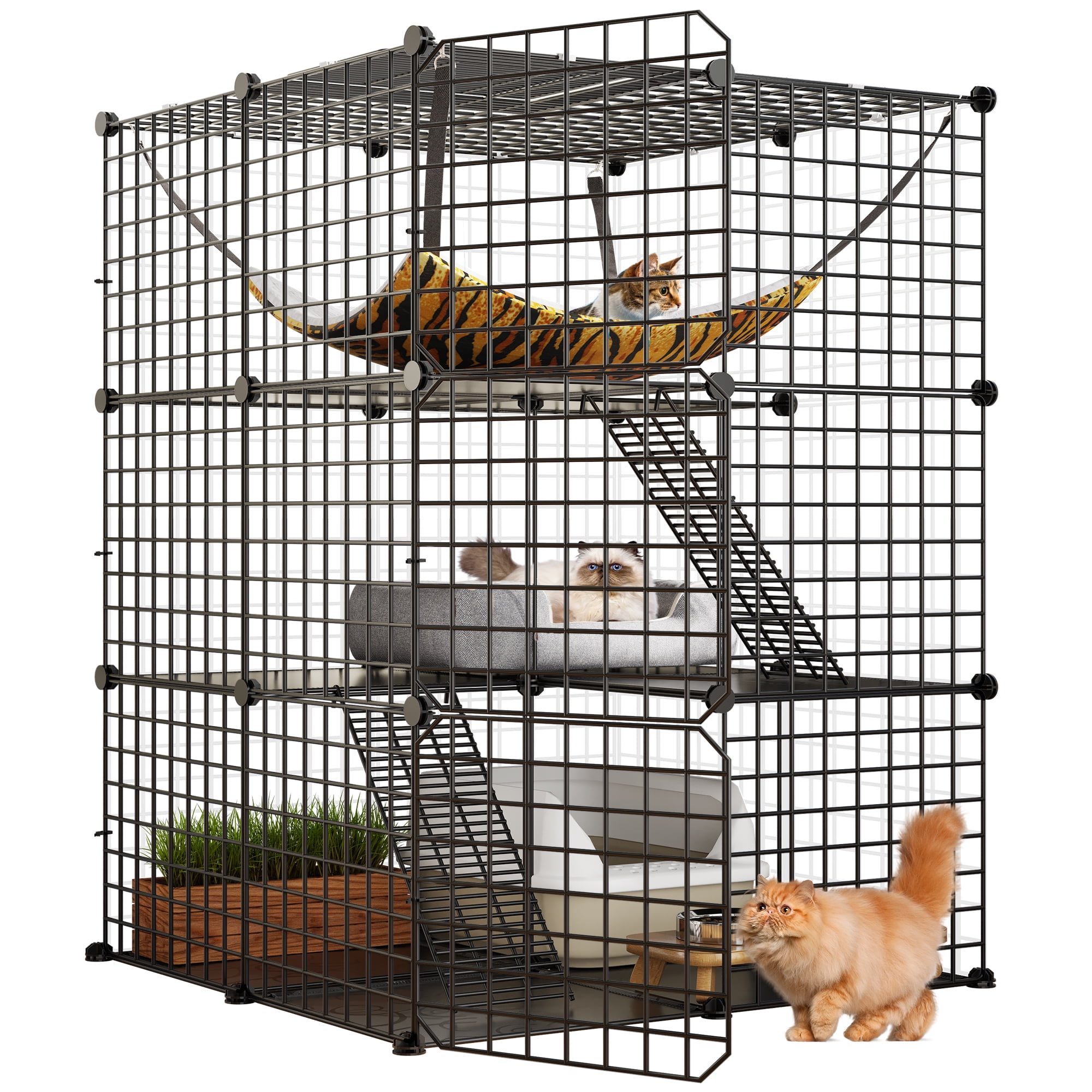 PET 复式蕾丝框 6cm×5m 500cm/loop ProSelect Foldable Cat Cages Purple 35.5Lx24Wx48 - Walmart.com