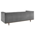 thumbnail image 6 of Tufted Sofa, Velvet, Grey Gray, Modern Contemporary Urban Design, Living Lounge Room Hotel Lobby Hospitality, 6 of 8