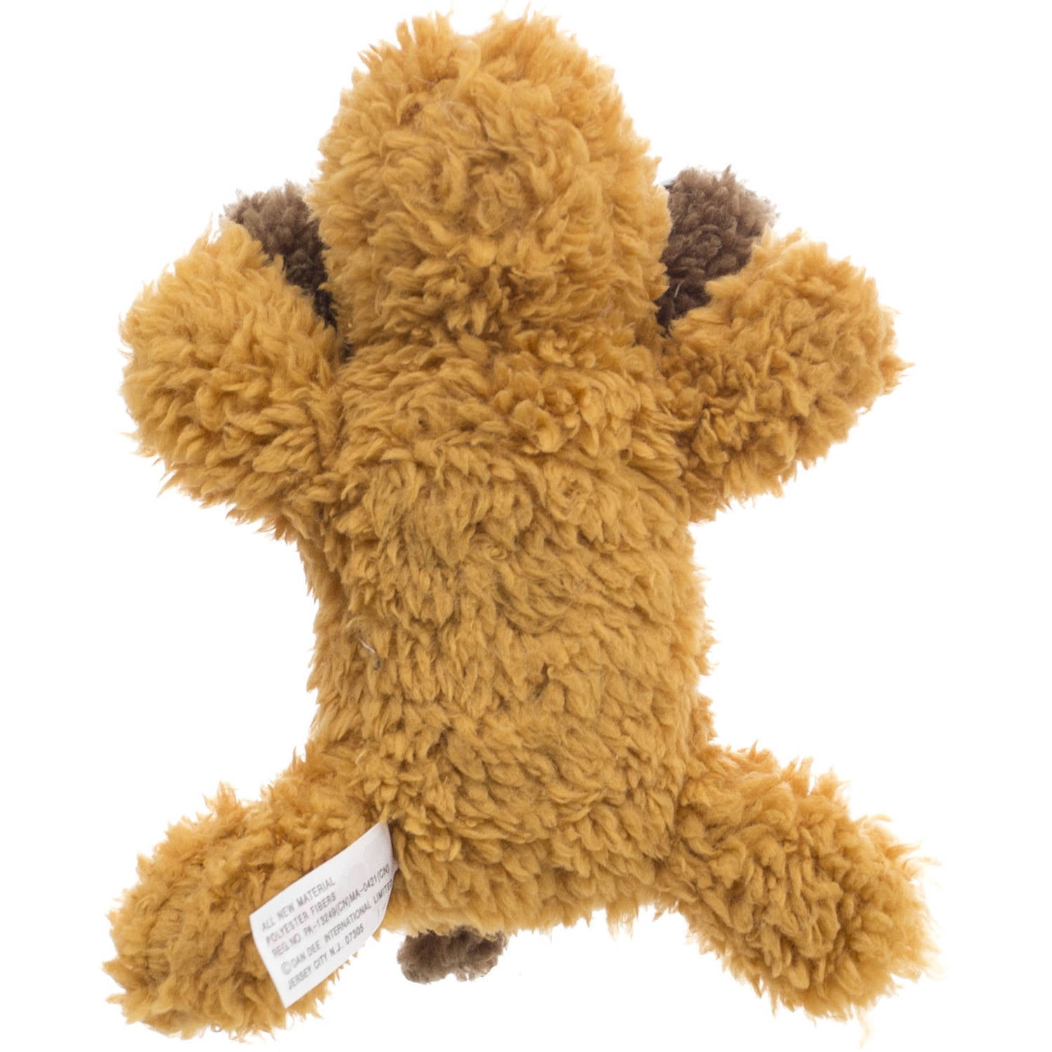 Dan Dee Squeaky & Plush Dog Toy for Small to Medium Puppies, Brown 7-inch