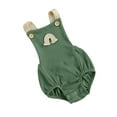 thumbnail image 2 of Mialoley Newborn Summer Ribbed Romper, Baby Girl Sleeveless Rainbow Pattern Square Collar Button Playsuit, 2 of 6
