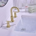 thumbnail image 3 of Basin Faucet Brushed Gold, Brass Bathroom Sink Faucet 3 Holes, Hot Cold Water Mixer Tap, 3 of 4