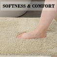 thumbnail image 3 of PiccoCasa Luxury Soft Plush Shaggy Thick Microfiber Bath Mat Floor Mat Non-slip Rubber Back Beige 16" x 24", 3 of 8
