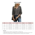 thumbnail image 4 of V Neck Long Sleeve Top Waffle Knit Loose Fit Casual Polyester Fiber Women's Pullover Top for Autumn Dark Grey S, 4 of 5