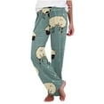 thumbnail image 3 of SOOMLON Pajama Pants for Women Clearance Comfy Funny Graphic Pajama Bottoms Adult Tall Warm Winter Lounge Sleepwear Night Pants Stretchy Soft Wide Leg Pants Loungewear Colorful XL, 3 of 7