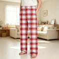 thumbnail image 2 of Edvintorg Kids Clothes Girls Elastic Waist Straight Leg Plaid Pants Loose Casual Home Pants Trousers with Pockets Loungewear 4-16Y, 2 of 7