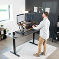 thumbnail image 4 of VIVO Rustic Vintage Brown Standing Desk Riser, Tabletop Sit-Stand, Black Frame, 4 of 9