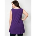thumbnail image 5 of Made by Johnny Women's Solid Sleeveless Tunic for Leggings Swing Flare Tank Tops S-5XL Plus Size XXXL DARK_PURPLE, 5 of 6