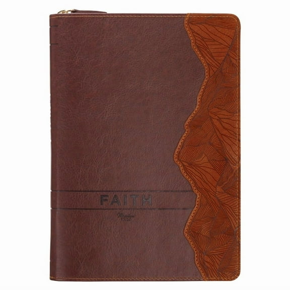 Journal Classic Zip Brown Faith Mountains Matt. 17:20, (Hardcover)