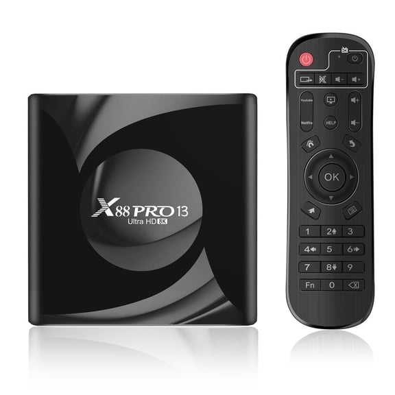 X88PRO13 Android TV Box, RK3528 Octa-Core, 2GB RAM 16GB ROM, Android 13, Wi-Fi 6, BT5.2, 8K Ultra HD, HDR10 , IR Remote Control
