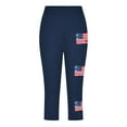 thumbnail image 5 of Ugoldhm 4th Of July Print Girls Capris Pant Slim Sport Casual Fashion Yoga Summer Cropped Leggings Size 2-13, 5 of 8