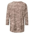thumbnail image 6 of CYMMPU 3/4 Sleeve Crew Neck Blouses for Women Dressy Casual Tunic Tops Fall Fashion Shirts Flower Pattern Loose Fit Spring Tops Lightweight Basic T-Shirts Khaki L, 6 of 7
